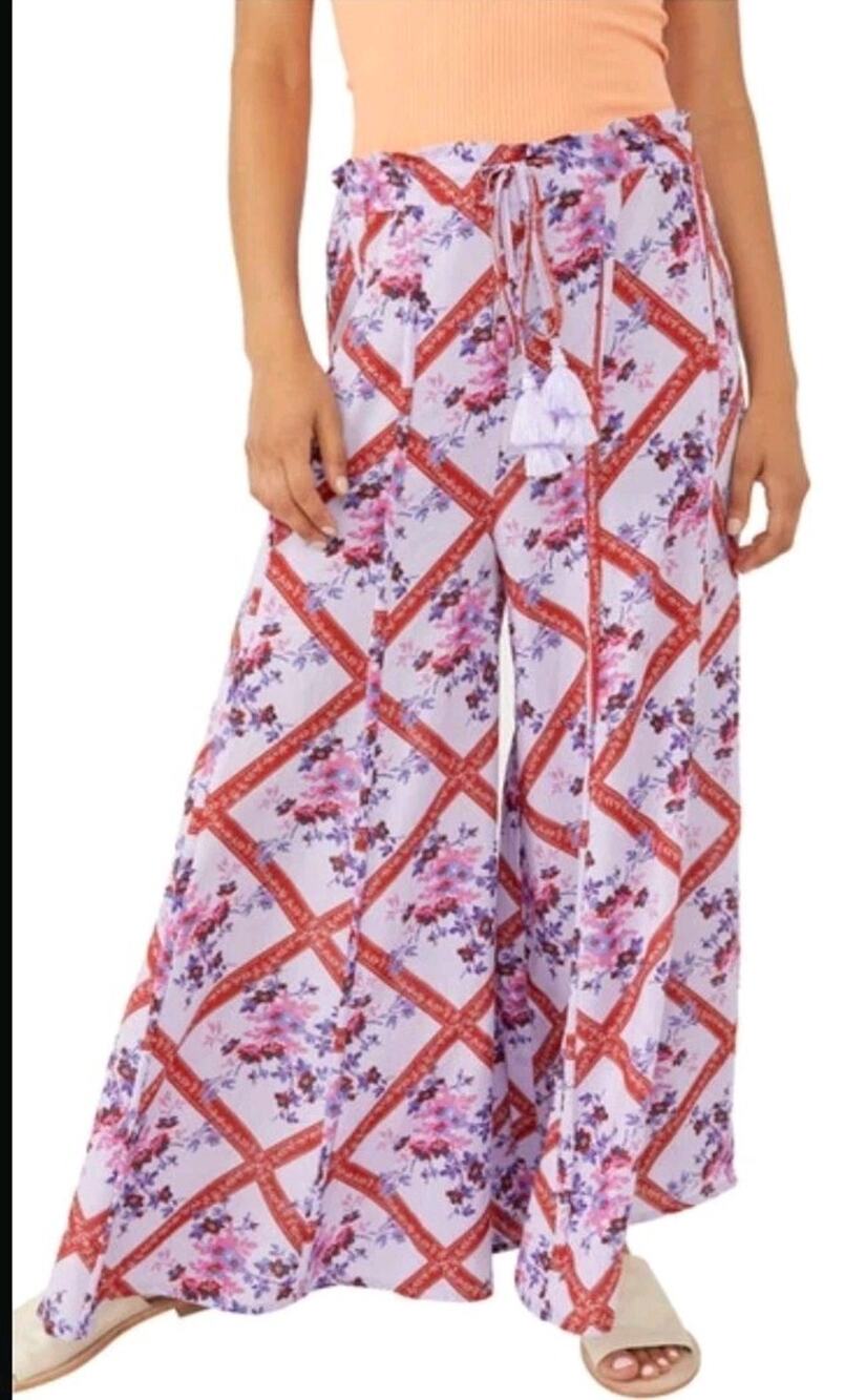 FREE PEOPLEI'm The One Wide Leg Lounge Pants In Purple Size Small